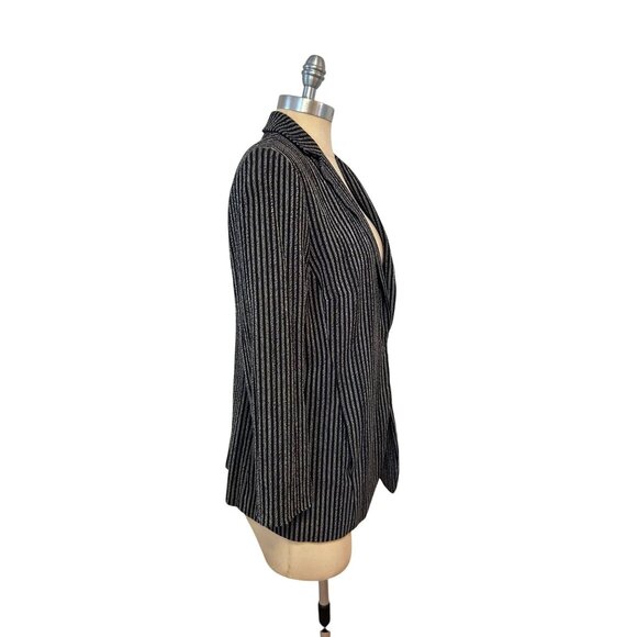 Akris Punto Black & White Striped Blazer Jacket US 12 Wool Viscose Blend - Picture 2 of 6
